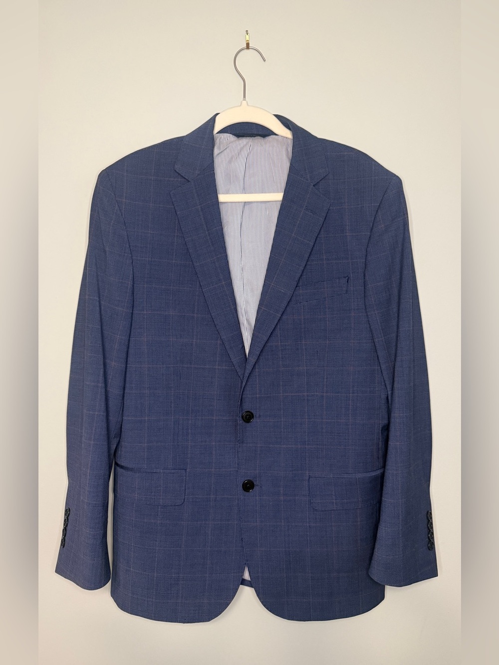 Brooks Brothers Explorer Regent Fit Blue Check Wool Blend Sport Coat Sz 40R